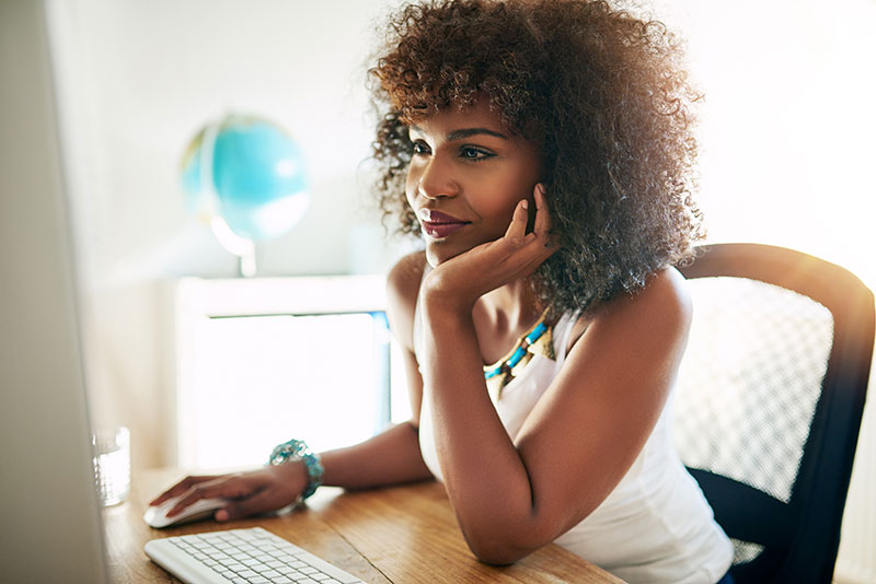 Woman working at computer